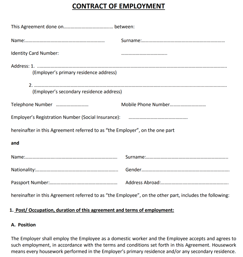 Employment Contract